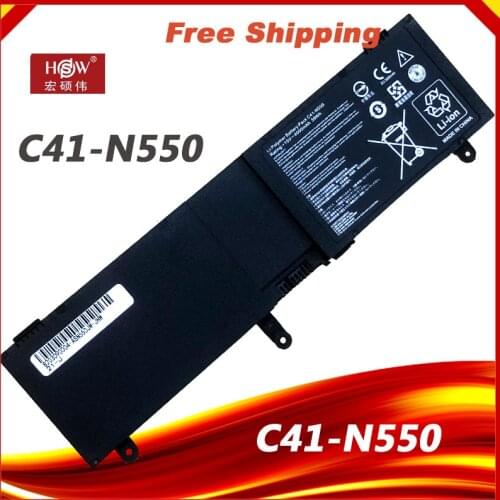 15V Laptop Battery C41-N550 for Asus N550 N550J N550JA N550JV N550JK N550X47JV Q550L Q550LF G550 G550J G550JK ROG G550