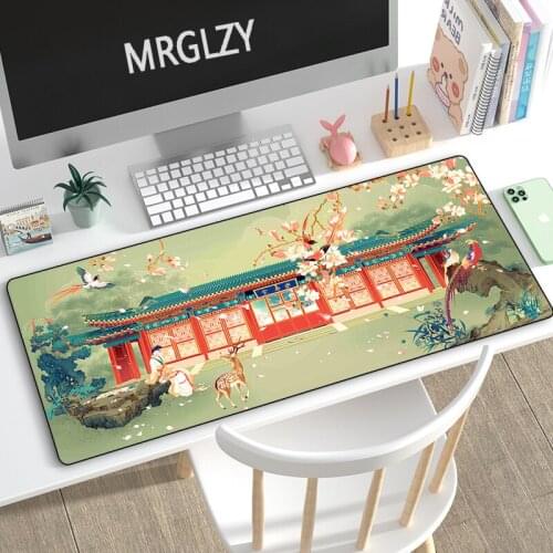 Chinese style Cartoon 40*90CM Large Mouse Pad Summer palace Carpet PC Computer Gaming Accessories Mousepads Desk Mat for LOL