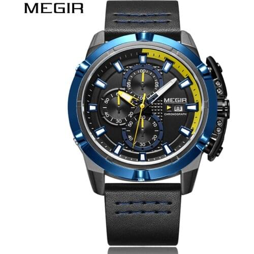 MEGIR Mens Quartz Sport Watch Relogio Masculino Chronograph Military Watches Clock Top Brand Luxury Creative Male Waterproof