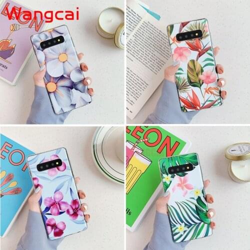 Flower Leaf Case For Samsung Galaxy A70 A30S A50S A30 A20 A10 A50 M10 S10 Note 10 9 S10 S9 S8 Plus Soft IMD Cover with Holder