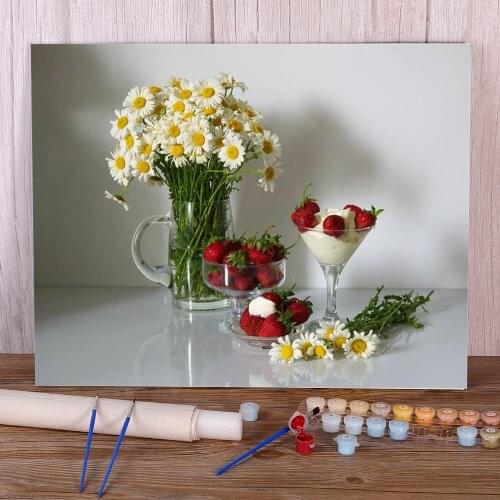 Flowers Paint By Numbers Complete Kit Oil Paints 40*50 Oil Painting Home Decoration For Kids Art