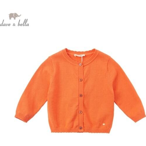 DB16711-1 dave bella spring infant baby girls fashion solid cardigan kids toddler coat children cute knitted sweater