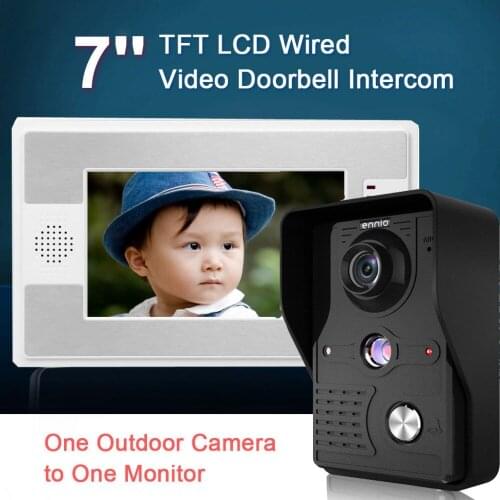 Home Security 7 inch TFT LCD Monitor Video Door phone Intercom System With Night Vision Outdoor Camera