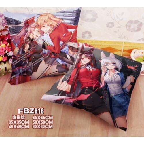 Azur Lane Japanese Anime Home Textile Two sided Square Throw Pillow Cover Cases