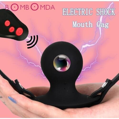 Electric Shock Mouth Gag Vibrators For Women Gag Ball BDSM Bondage Restraints Oral Open Mouth Plug Sex Toy for Women Accessories