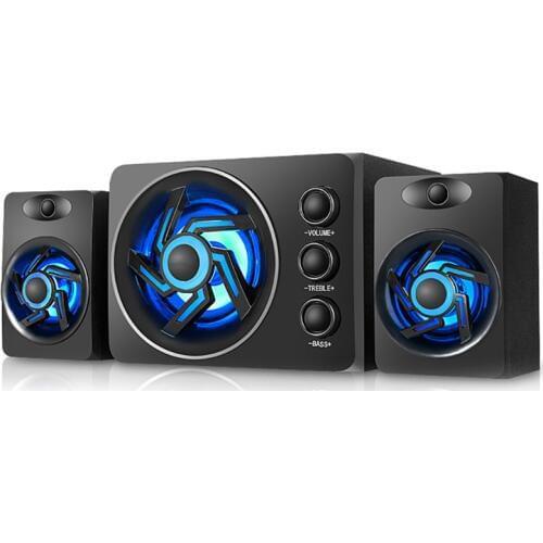 With Colorful LED Light Desktop Computer Speaker With Subwoofer Perfect 2.1 Gaming And Multimedia PC Speakers