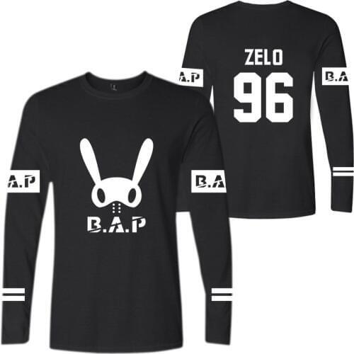 LUCKYFRIDAYF B.A.P kpop sport hip hop street style women men t shirts casual tee shirt long sleeve loose t-shirt sweatshirt tops