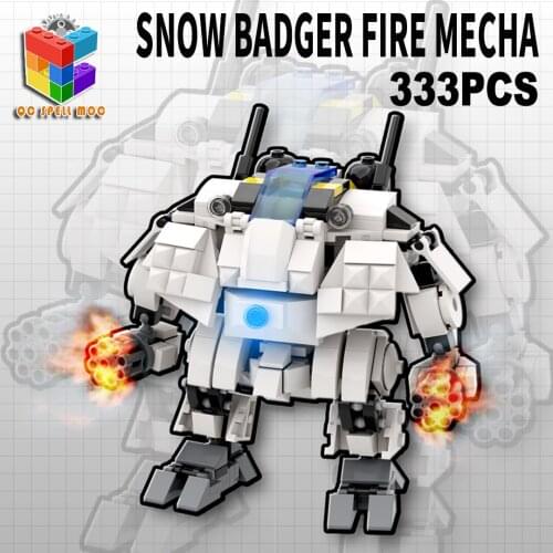 MOC Space Military Snow Mecha Mini Model Technical Building Blocks Soldiers Figures Bricks Toys For Boys
