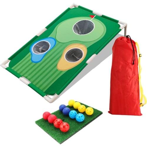 Golf Cornhole Game Set Adults Pop Up Golfing Chipping Kit Children Training Aid Supplies Movement Ability Developing