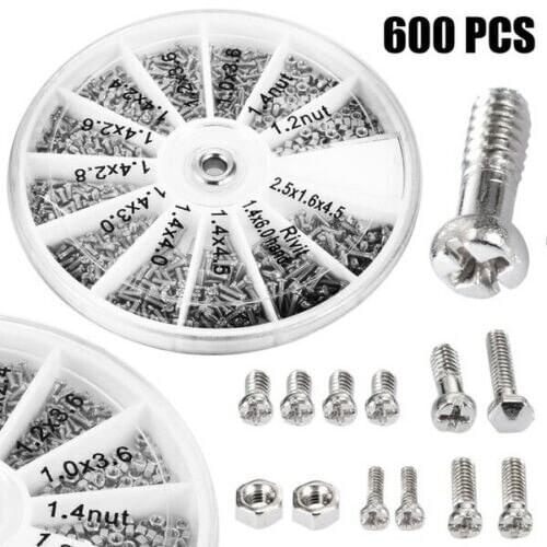 600pcs Set Stainless Steel Nuts Bolts Small Screws Kits Assorted M1 M1.2 M1.4 M1.6 Hand Tool Screw And Nut Kit