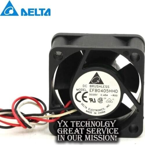 New EFB0405HHD 4020 5V 0.45A 4cm 40mm stall alarm dual ball bearing cooling fan switch for Delta 40*40*20mm