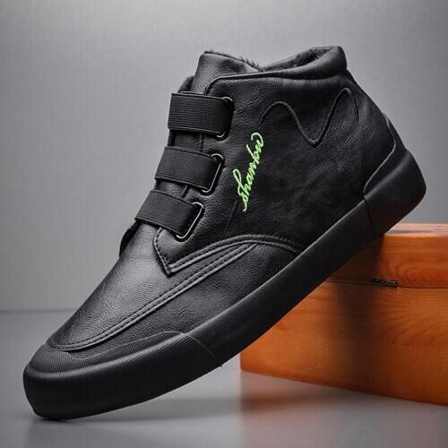 New Fashion Designer winter Men keep warm fur Leather Shoes Leather Casual Shoes Mocassin Homme Men Trend Shoes Flats A31-70