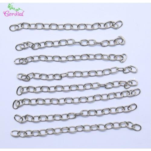 Wholesale Cheap Fashion Handmade Jewelry Accessories 100Pcs/Lot 2.5 inch Rhodium Color Smooth Extension Chain KQWB-668008