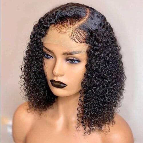 Curly Human Hair Wigs 13x4 Lace Front Short Bob Hair Wig 8-16 Inch For Black Women PrePluck Glueless Brazilian Remy Curly Hair
