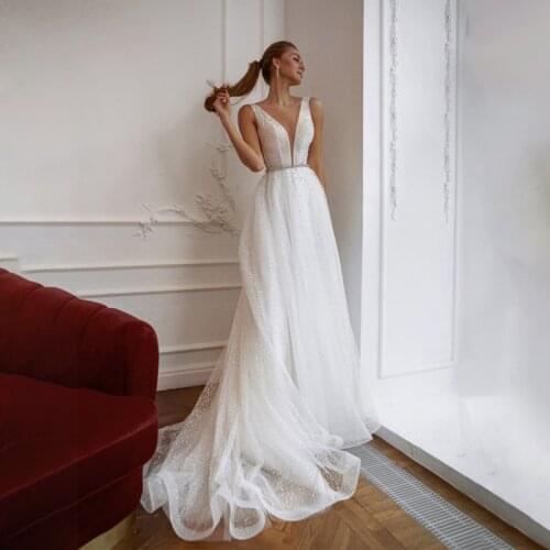 Applique Lace A Line Wedding Dresses 2021 Tulle O Neck Bridal Gown Wedding Gowns Long Sleeve Vestido de Noiva Floor Length