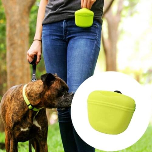 Portable Pet Dog Training Bag Silicone Dog Treat Pouch Food Storage Containers Obedience Agility Outdoor Feed Storage Waist Bags