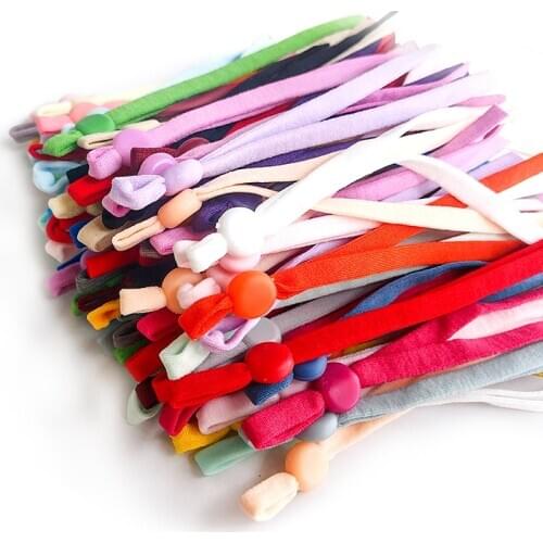 Colorful mask Sewing Elastic Band Cord with Adjustable Buckle Stretchy Mask Earloop Lanyard Earmuff Rope DIY Making Supplies