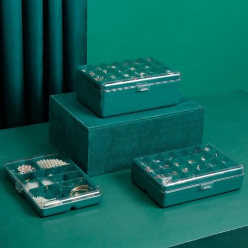 Jewelry Storage Box Jewelry Organizer Earrings Watch Display Stand with Lid Dust-proof and Oxidation-proof Plastic Box Removable