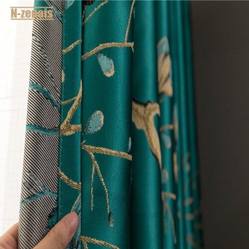 New Chinese Style Silk Jacquard High-quality Curtains for Living Room and Bedroom Blackout Curtain Customized Curtains