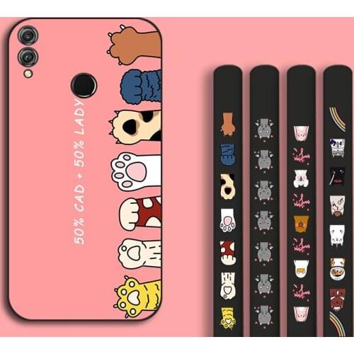 Silicone TPU Back Cover For Huawei Honor 8 Pro 9 Lite V10 Cute bear Side Pattern Case For Huawei Honor 7C 7A 8A 8S 8C 8X Max