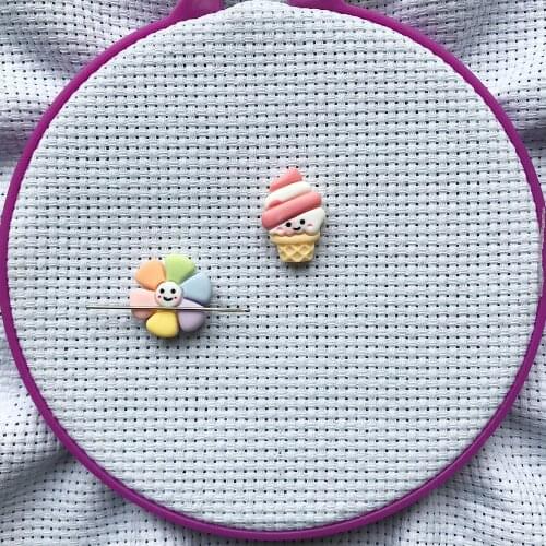 Lovely Needle Minder Flower Ice Cream Design Needle Holder to keep track of your needle