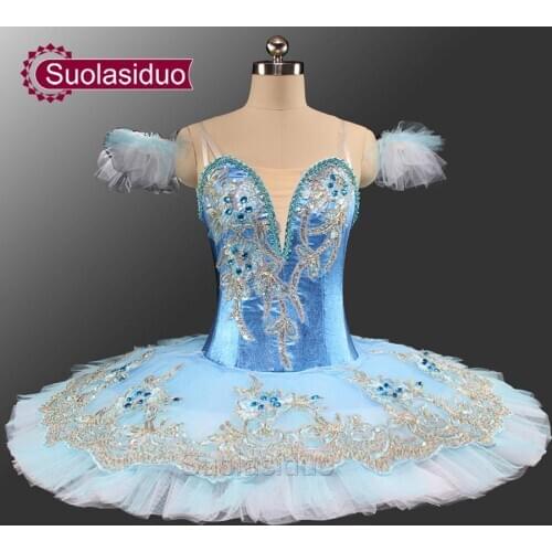 Blue Bird Professional Ballet Tutu Women Blue Classical Ballet Tutus Ballet Stage Costumes Ballerina Performance Tutu Skirt 0039