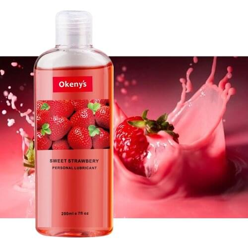 30/200ml Strawberry Flavor Lubricant for Sex Gay Big Capacity Massage Oil Anal Oral Sex Vagina Gel Adult Masturbation Couple Toy