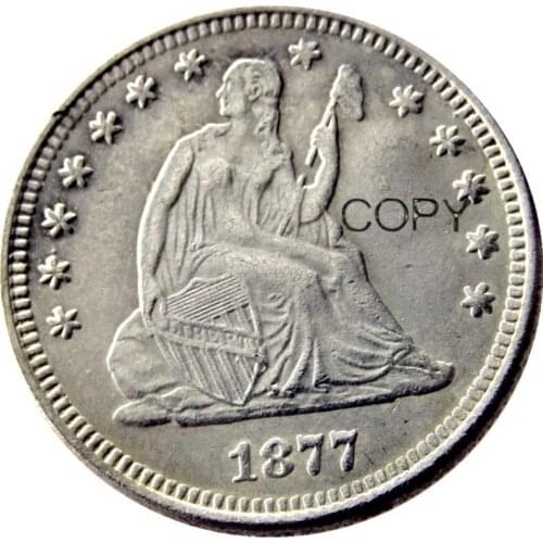 USA 1877 1877-CC 1877-S Seated Liberty Quarter Dollars Different Mint Silver Plated 25 Cents Copy Coin