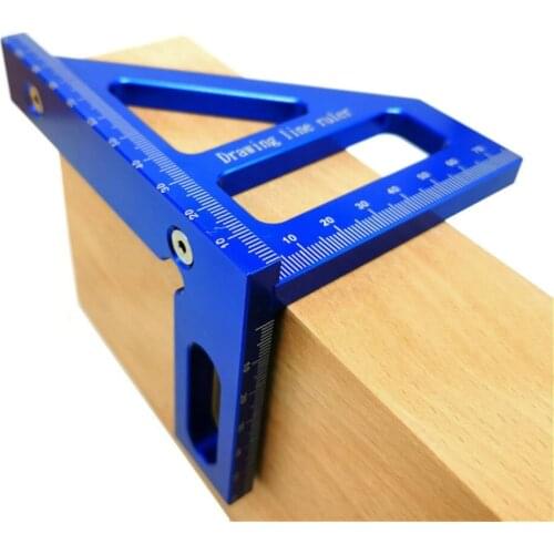 45/90 Degree Aluminum Alloy Triangle Ruler Woodworking Square Protractor Miter Layout Measuring Tool for Engineer Carpenter