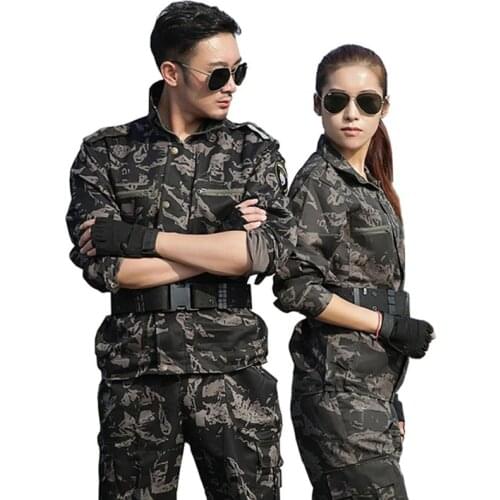 Military Uniform Combat Camouflage Army Jacket+Cargo Pans Men Tactical CS Uniforme Militar Working Clothes Female