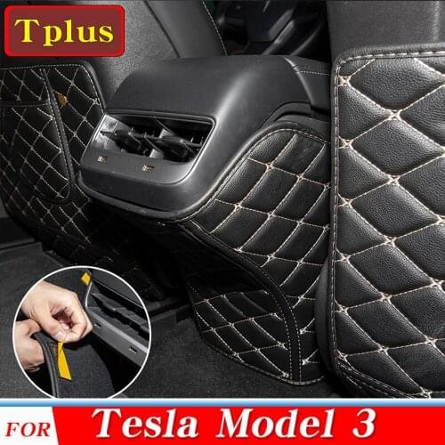 2021 New PU Leather Kids Anti Kick Pad For Tesla Model 3 Car Seat Back Protector Waterproof Anti Dirt Dust-Proof Chair Cover