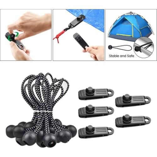 Tarp Clip Lock Grip Canvas Cover Clamp Ball Cord Bungee Heavy Duty Ties