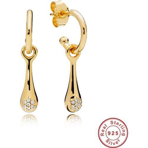 QANDOCCI Real 925 Sterling Silver Earrings for Women Modern Love Pods Earrings Shine Fashion Jewelry DIY Charms for Women