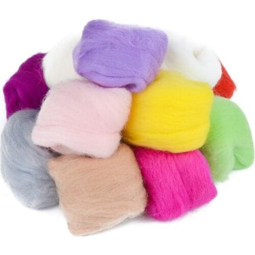 100\200g Pink\Red\Purple Color Series Wool Tool Felts Flower Animal Wool Felting Christmas Love Doll Tops Soft Roving Wool Fibre