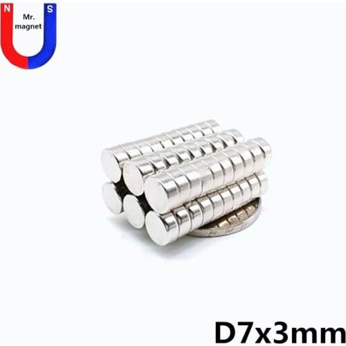 1000pcs 7x3 mm Neodymium Magnet Disc N35 7*3 Permanent Small Round Super Powerful Strong Magnetic Magnets For Craft 7 mm x 3 mm