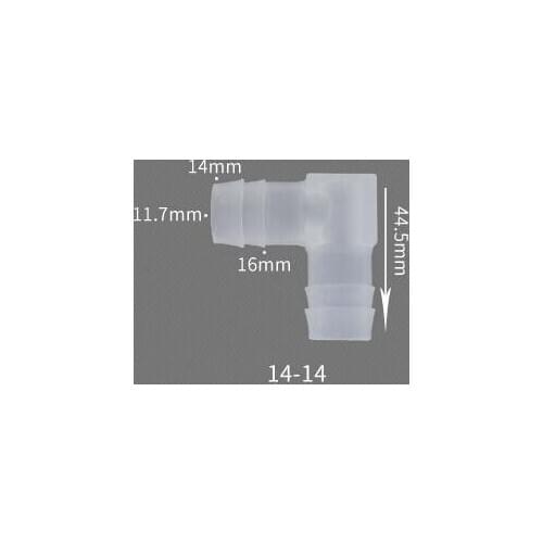 14mm Plastic Pipe Fitting Pagoda Barbed Equal Elbow L Type Hose Connector Tube Joint for Garden