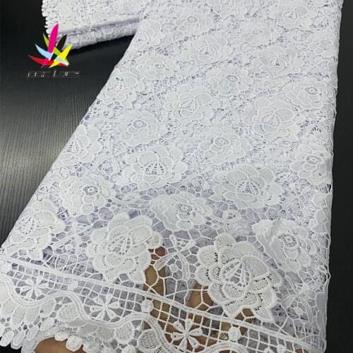 2020 Milk Silk Lace African Pure White Dress Styles Aso Ebi Guipure Fabric Burnt Soft Guipure Stones Rhinestone