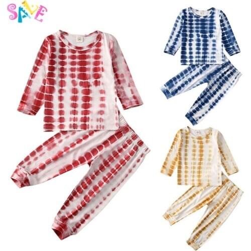 2020 New Fashion 2Pcs Kid Baby Girl Boy Clothes Long Sleeve Top Pullover Pants Leggings Printing Outfit