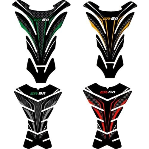 3D Carbon-look Motorcycle Tank Pad Protector Decal Stickers Case for Kawasaki ER6N ER-6N Tank All Years