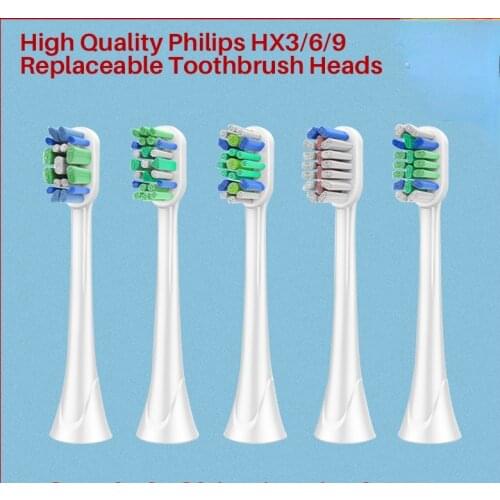 4PCS Soft Philips Sonicare Flexcare Diamond Clean Healthy White Easy Clean Daily Sonic Heads Replaceable Toothbrush Heads