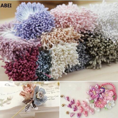 400pcs 2mm Matte Mini Flower Stamen Pistil Artificial Flowers Accessories DIY Wedding Cake Top Scrapbooking Cards Decoration