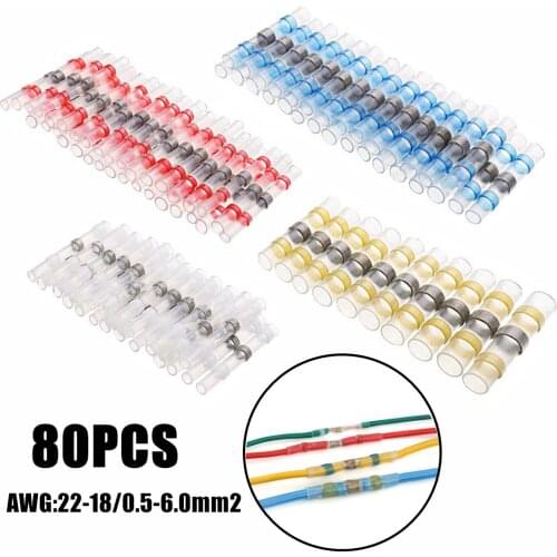 80pcs Heat Shrink Connectors Waterproof Solder Wire Connectors & Heat Shrink Butt Crimp Connectors - Electrical Connectors
