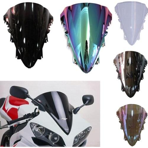 ALLGT Smoke Tinted Windshield Windscreen For Yamaha YZF R1 07 08 2007 2008 Black