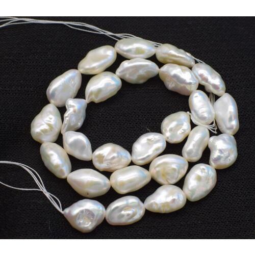 Loose beads freshwater pearl reborn keshi flat baroque 13-16mm 14" for DIY jewelry making FPPJ wholesale beads nature