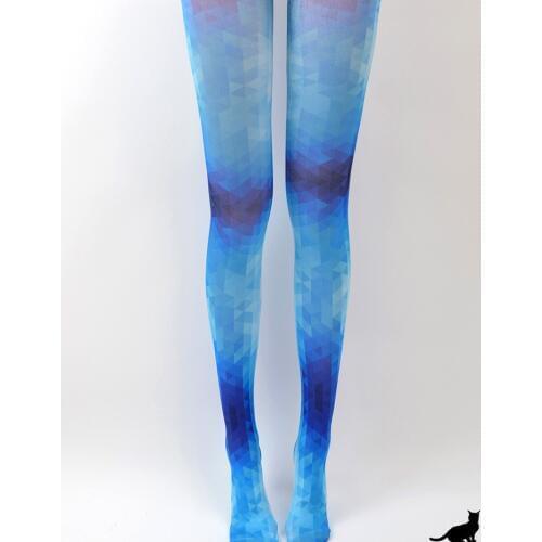 Unique sea pattern stockings Japanese cosply Lolita Tights High-quality blue Silk stockings shaping leggin 1order=1pc