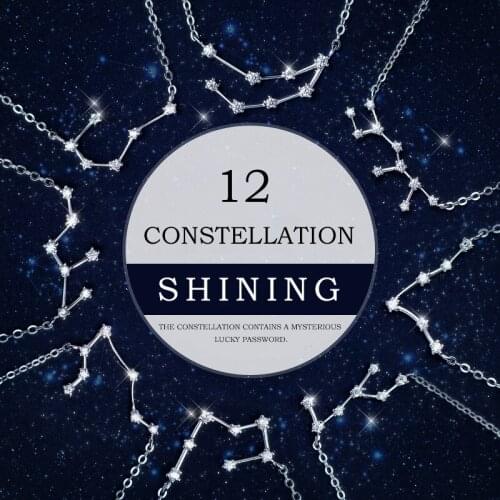 Colusiwei Genuine 925 Sterling Silver CZ Taurus Capricorn Scorpio 12 Constellation Pendant Necklaces Women Wedding Fine Jewelry