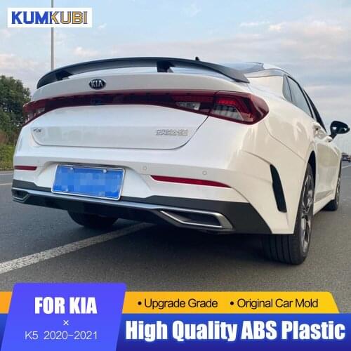 For Kia Optima K5 Black Spoiler 2020 2021 ABS Plastic Gloosy Black Rear Trunk Boot Lip Spoiler Car Tail Wing Decoration GT Style