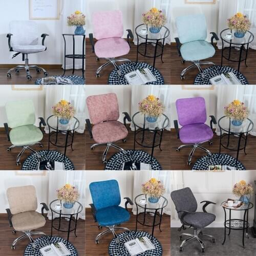 Stretch Armchair Chair Seat & Back Cover Split Style Rotating Desk Chair Cover