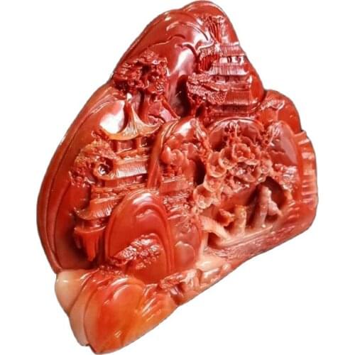 China Shoushan Stone Old Hand Carved The Elderly Statue