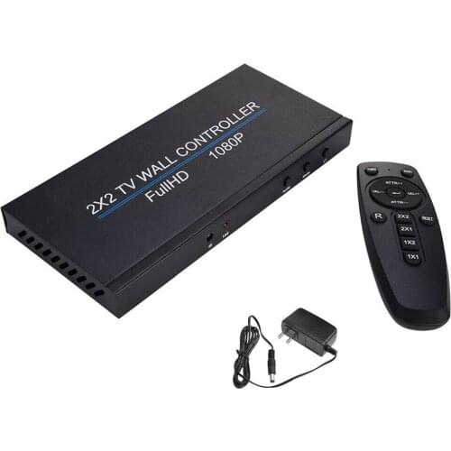 Full HD 1080P 4 Channel Screen Splicing 2x2 4x1 Alloy TV Images Stitching Plug And Play Universal Video Wall Controller